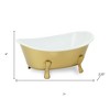 HomeRoots 7" Gold And White Metal Hand Painted Decorative Tub - 3 of 4