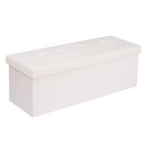 LUSIMO 43" Velvet Storage Ottoman Toy Chest Footstool For Bedroom Living Room - 1 of 4