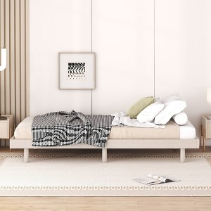 Twin Bed Frame, Floating Platform Bed Frame with Modern Design, Twin Size Particle Board Bed Frame, No Box Spring Needed, Easy Assembly - 1 of 4