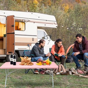 Racxily 4ft Portable Folding Table, Green Indoor & Outdoor Camping Table with 135KG Capacity - 1 of 4