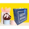 Bows And Sparkles Large Square 'Happy Birthday' Confetti Gift Bag with Tag Blue - 2 of 3