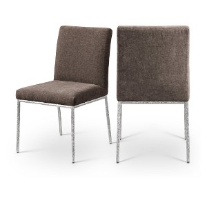 Meridian Furniture,Reeves Chenille Fabric Dining Chair, Set of 2 - 1 of 4