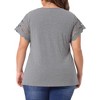 Agnes Orinda Women's Plus Size Round Neck Hollow Lace Panel Short Sleeve Casual Summer Blouses - 4 of 4
