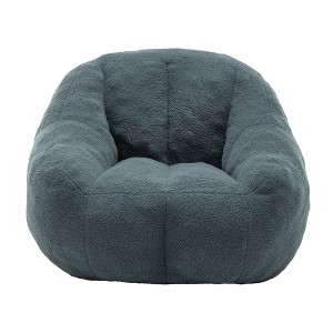 Vynxaria Bean Bag Seats: Gray Green Cozy Sofa with Memory Foam Comfort - 1 of 4