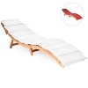 Tangkula Set of 2 Folding Wood Lounge Outdoor Wooden Chaise Chair with Cushion - 2 of 4