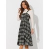 INSPIRE CHIC Women's Plaid Vintage Sleeveless A-Line Overall Pinafore Dress - 2 of 4