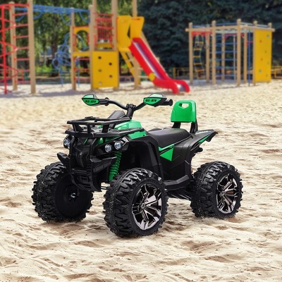 Green 12V Kids ATV Ride-On Quad with Music and Headlights