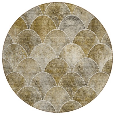 Taupe Beige And Gray Abstract Washable Indoor Outdoor Area Rug