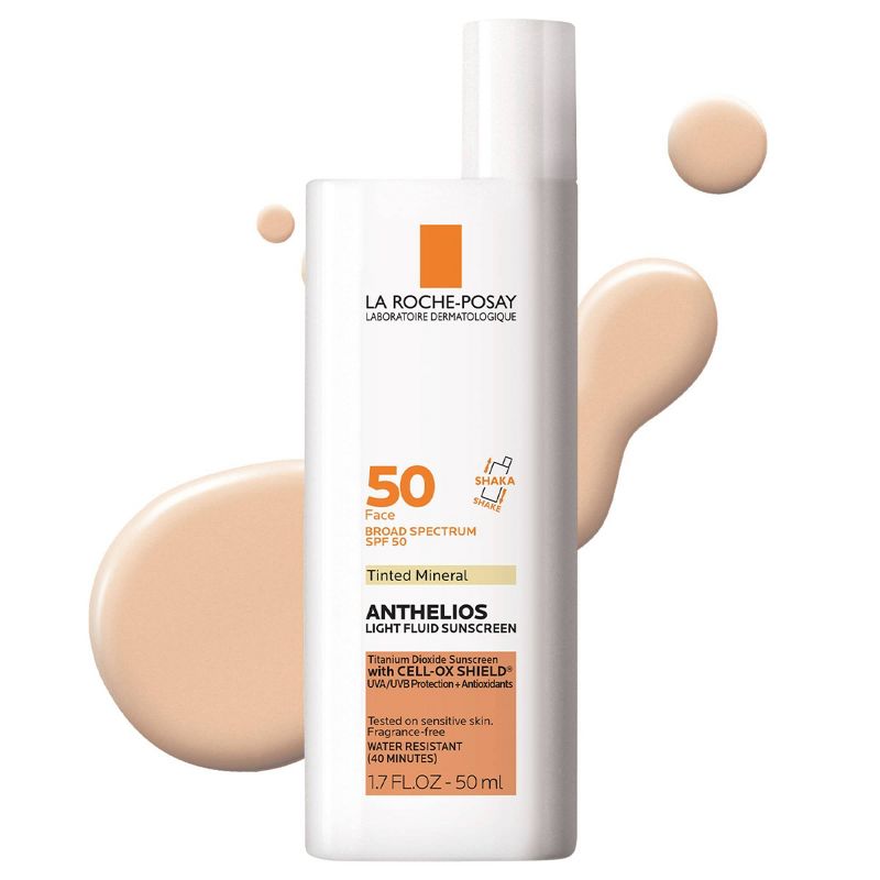 La Roche Posay Anthelios Tinted Face Sunscreen SPF 50, Ultra-Light Fluid Mineral Face Sunscreen with Titanium Dioxide - SPF 50 - 1.7 fl oz​, 3 of 18