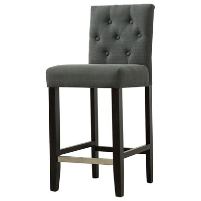 Kimberly 29" Fabric Upholstered Bar Stool in Dark Gray (Set of 2) - Best Master Furniture