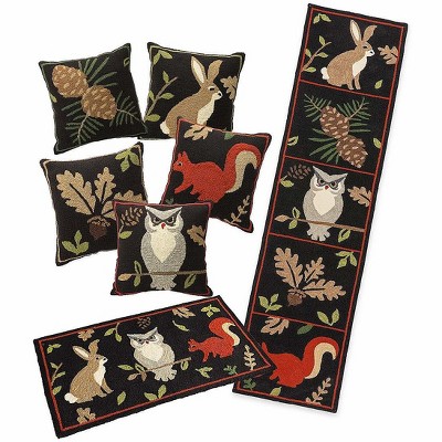 Plow & Hearth Indoor/Outdoor Woodland Throw Pillows and Rugs Set