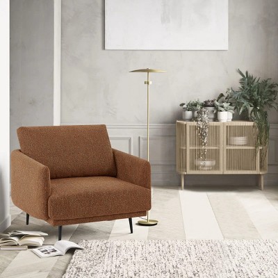 Nebula Vortex 37.5'' Tan Color Wide Oversized Armchair Accent Chair Single Seat Sofa for Living Room