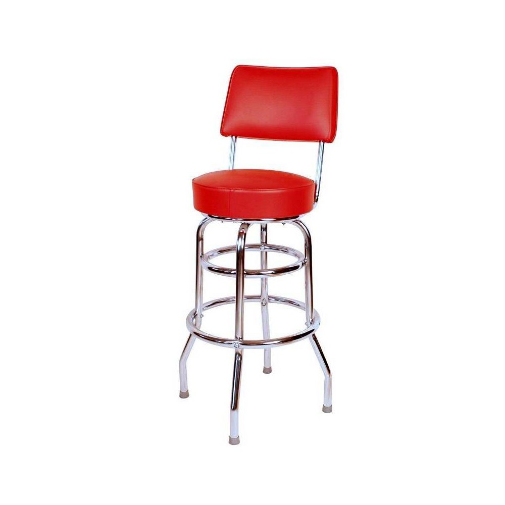 Photos - Chair 30" Floridian 2 Frame Back Rest Swivel Barstool Red - Richardson Seating