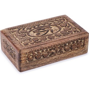 Hand Carved Wooden Keepsake Box, Elegant Vintage Memory Storage Box for Jewelry and Valuables, Gift for All Occasions - 1 of 4