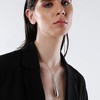 SOHI Women's Metallic Silver The Drip Pendant Necklace - 4 of 4