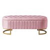 NicBex Modern 47.2" Storage Bench Velvet Accent Stool with Button Tufted and Metal Base for Bedroom and Living Room - 3 of 4
