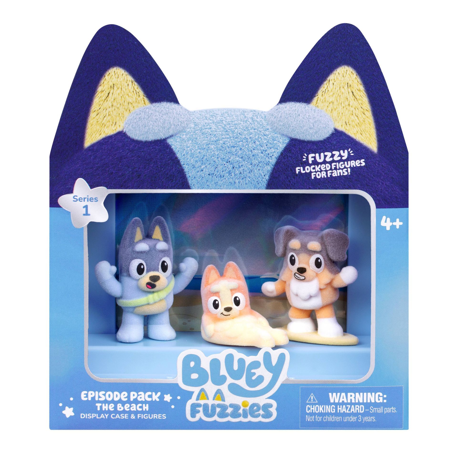 Bluey Fuzzies Episode Pack The Beach Display Case and Figures