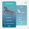 Pellebant Outdoor Lounger Aluminum Adjustable Chaise Lounge Chairs with Arms (Set of 2) - 3 of 4
