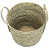 Northlight Set of 3 Gray Tall Seagrass Storage Baskets with Sewn Zig Zag Accents 13" - 3 of 4