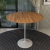 LeisureMod 48" Round Bar Height Dining Table with MDF Top and White Stainless Steel Pedestal Base Verve Collection - 2 of 4