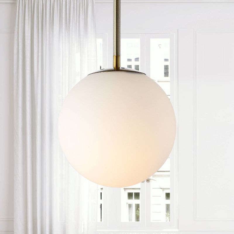 7.75" Metal/Glass Bleecker Globe Pendant (Includes LED Light Bulb) - JONATHAN Y, 6 of 10