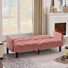 NicBex 75.5" Velvet Futon Sofa Bed,Convertible Couch with Adjustable Backrest,Side Pockets,USB Port,Sleeper Couch for Living Room Apartment - 2 of 4