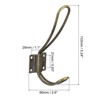 Unique Bargains Metal Double Prong Decorative Vintage Wall Mounted Hanging Towel Scarf Hat Clothes Hook - 2 of 4