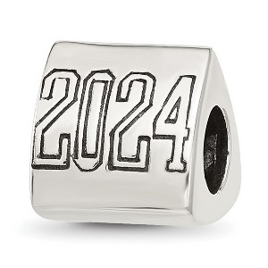 Black Bow Jewelry 2024 Graduation 3 Sided Sterling Silver Bead Charm - 1 of 4