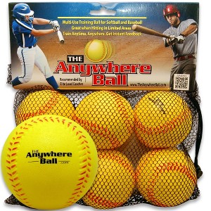Anywhere Sports: The Anywhere Ball - 6 Pack - 3" Yellow Squishy Foam Balls - 1 of 4