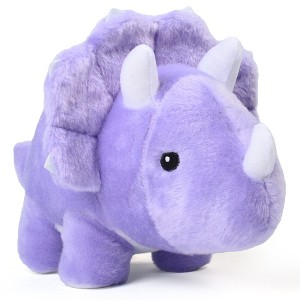 BenBen Dinosaur Stuffed Animal, 13" Dino Plush Toys for Kids, Triceratops, Purple - 1 of 4