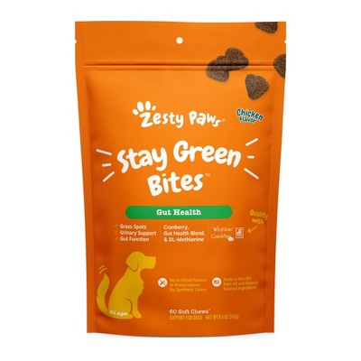 Zesty Paws Stay Green Digestive for Lawn Burn Soft Chews for Dogs - Chicken Flavor - 60ct