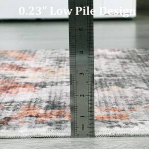 Modern Abstract Runner Rug, Washable Runner Non-Slip Soft Hallway Rug Runner Faux Wool Carpet for Entryway Bedroom Laundry Room, 2'x6', Gray - 1 of 4