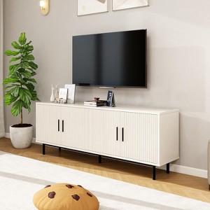 Dyonery 70" Fluted-Door TV Stand Entertainment Center with Storage - 1 of 4