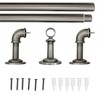 Lumi Home Furnishings 72"x144" Wraparound Single Steel Curtain Rod Antique Pewter - 4 of 4
