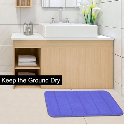 1'8"x2'8" Rectangle Indoor and Outdoor Polyurethane Floor Mat Blue - PiccoCasa