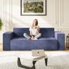 Mjkone Velvet Fabric Loveseat Sofa with Legless Design&Widened Armrest,Upholstered 2-Seater Couch for Living Room - 4 of 4