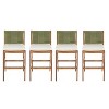 Scott Living Arly Green Outdoor Bar Stool Solid Acacia Wood and Woven Wicker, Set of 4 - 3 of 4