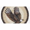 Earth Rugs Round Eagle Coaster – 7" Braided Jute Mat with Hand-Stenciled Bald Eagle in Flight Over Natural Earth-Tone Background - 3 of 3