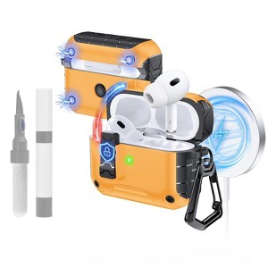 HTUTWOO Airpods Pro 3rd Automatic Opening Protective Case Full-Body Protective with Built-in Magnets and Carabiner - 1 of 4