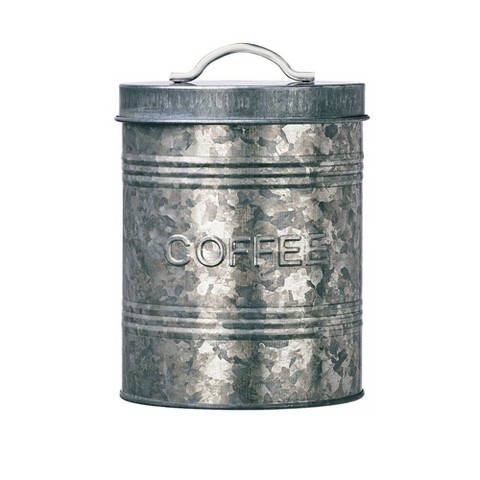 Amici Home Farmhouse Kitchen Coffee Canister, Galvanized Metal Organizer Jar with Airtight Silicone Seal - Rustic 76 Oz. Food Storage Container