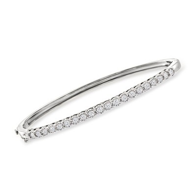 Ross-Simons 1.00 ct. t.w. Diamond Oval Bangle Bracelet in Sterling Silver