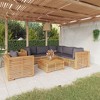 vidaXL Garden Lounge Set Dark grey Solid teak wood, polyester 7 Piece Set - 2 of 4