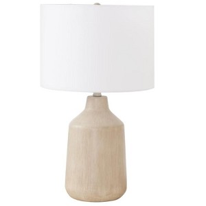 Monarch Specialties Lighting 24inchH Table Lamp Beige Concrete Ivory / Cream Shade Contemporary - 1 of 4