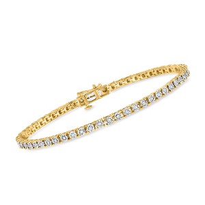Ross-Simons 0.50 ct. t.w. Diamond Tennis Bracelet in 18kt Gold Over Sterling Size 7 - 1 of 3