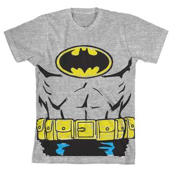 Batman Cosplay Costume Youth Athletic Gray Graphic Tee