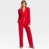 Women's Cloud Knit Modal Long Sleeve Notch Collar Top and Pants Pajama Set - Auden™ - 3 of 3