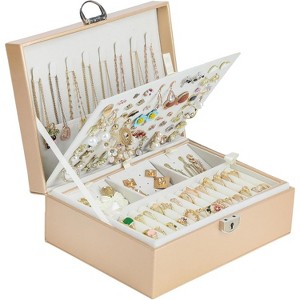 5-Layer Jewelry Box with Lock for Earrings, Necklaces, and Rings - 1 of 4