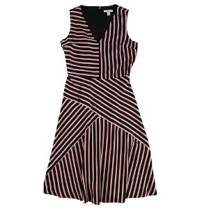 bar III Womens Mixed-Stripe Fit & Flare Dress, Pink, Small - 1 of 2
