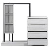 TIRAMISUBEST Open Style Bedroom Storage Wardrobe with 4 Drawers, Modern Armoire Closet Coat Rack with Storage Shelves - 3 of 4