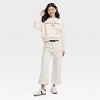 Women's Brunch and Wellness Cropped Fleece Graphic Sweatshirt - Beige - 3 of 3